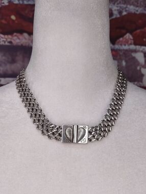 Brighton Mesh Link Chain Necklace w/ Decorative Heart Clasp